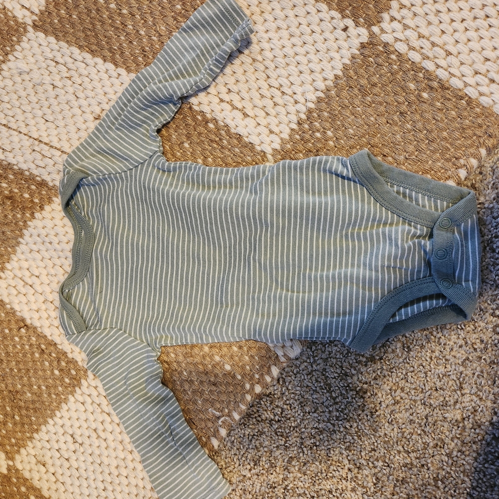 Striped Long Sleeve Baby Onesie